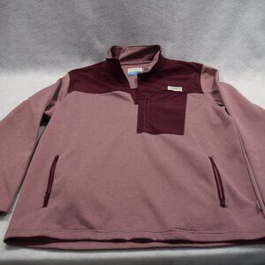 Magellan Men's Quarter Zip Fleece Size Large Maroon Gently Used #0853